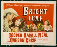 1124 BRIGHT LEAF title lobby card '50 Gary Cooper, Lauren Bacall