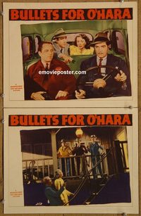 4414 BULLETS FOR O'HARA 2 lobby cards '41 Anthony Quinn, Perry