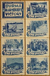 3647 BURMA VICTORY 8 lobby cards '45 behind the lines of WWII!