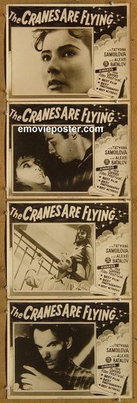 4209 CRANES ARE FLYING 4 lobby cards '59 Russian romance!