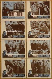 3672 CRIME SCHOOL 8 lobby cards '38 Bogart, Dead End Kids