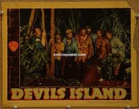 2345 DEVIL'S ISLAND lobby card '39 Boris Karloff w/lots of guys!