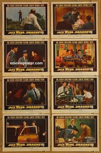 3693 DRAGNET 8 lobby cards '54 Jack Webb, Ben Alexander