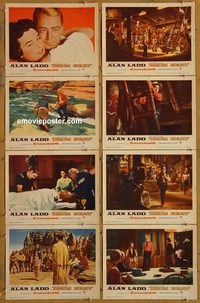 3694 DRUM BEAT 8 lobby cards '54 Alan Ladd western!