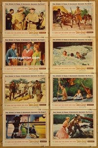 3695 DUEL IN THE JUNGLE 8 lobby cards '54 Dana Andrews, Crain