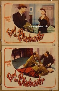 4430 FIND THE BLACKMAILER 2 lobby cards '43 Faye Emerson, Cowan