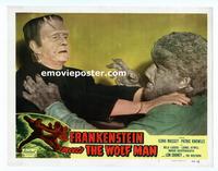 #064 FRANKENSTEIN MEETS THE WOLF MAN lobby card #4 R49 close up!!