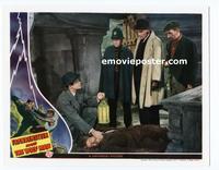 #021 FRANKENSTEIN MEETS THE WOLF MAN #7 lobby card '43 dead guy!!
