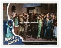 #032 HOUSE OF DRACULA #2 lobby card '45 Frankenstein with crowd!!