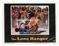 2078 LONE RANGER lobby card #3 '56 Moore fighitng with Indian!