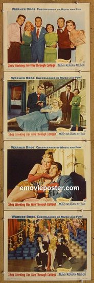 4239 SHE'S WORKING HER WAY THROUGH COLLEGE 4 lobby cards '52 Mayo