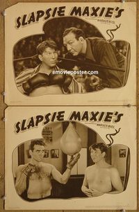 4490 SLAPSIE MAXIE'S 2 lobby cards '39 Max Rosenbloom, boxing!