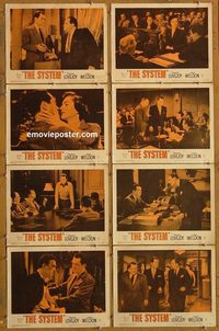 3838 SYSTEM 8 lobby cards '53 Frank Lovejoy, film noir!