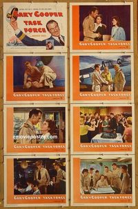 3843 TASK FORCE 8 lobby cards '49 Gary Cooper in uniform!