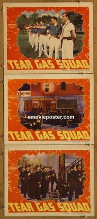 4344 TEAR GAS SQUAD 3 lobby cards '40 Dennis Morgan, John Payne