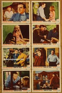 3845 TERM OF TRIAL 8 lobby cards '62 Laurence Olivier, Signoret