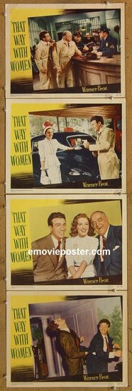 4244 THAT WAY WITH WOMEN 4 lobby cards '47 Dane Clark, Vickers