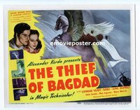#259 THIEF OF BAGDAD title lobby card '40 great flying horse image!!