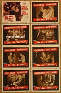 3851 TO THE VICTOR 8 lobby cards '48 Dennis Morgan