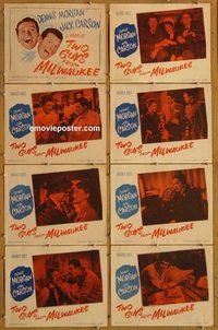 3857 TWO GUYS FROM MILWAUKEE 8 lobby cards '46 Dennis Morgan