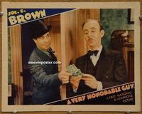 2479 VERY HONORABLE GUY lobby card '34 Joe E. Brown with money!
