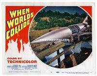 #293 WHEN WORLDS COLLIDE lobby card #1 '51 full spaceship image!!