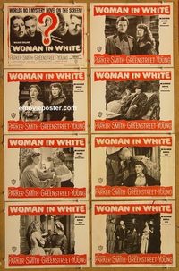 3871 WOMAN IN WHITE 8 lobby cards '48 Parker, Smith, Greenstreet