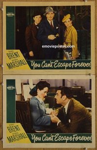 4518 YOU CAN'T ESCAPE FOREVER 2 lobby cards '42 George Brent