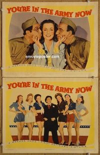 4520 YOU'RE IN THE ARMY NOW 2 lobby cards '41 Jimmy Durante