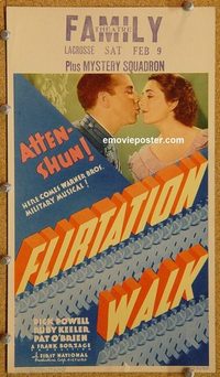 2508 FLIRTATION WALK mini window card movie poster '34 Dick Powell, Keeler
