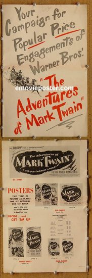 5003 ADVENTURES OF MARK TWAIN movie pressbook '44 March, Smith