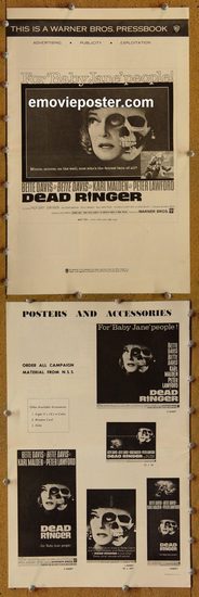 5036 DEAD RINGER movie pressbook '64 Bette Davis, Malden