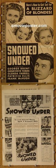 5116 SNOWED UNDER movie pressbook '36 George Brent, Tobin, Farrell