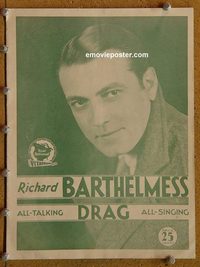 2514 DRAG promo booklet '29 Richard Barthelmess portrait!