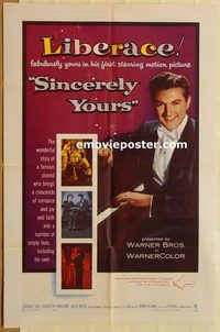 1896 SINCERELY YOURS one-sheet movie poster '55 Liberace, Joanne Dru