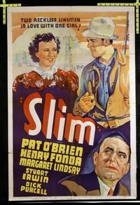 1596 SLIM one-sheet movie poster '37 Pat O'Brien, Henry Fonda, Lindsay