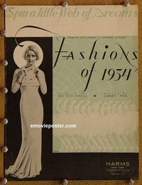 2633 FASHIONS OF 1934 movie sheet music '34 sexy Bette Davis!