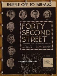 2628 42ND STREET #1 movie sheet music '33 Powell, Ginger Rogers