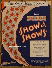 2653 SHOW OF SHOWS movie sheet music '29 all-star musical!