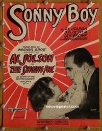 2654 SINGING FOOL #1 movie sheet music '28 Al sings Sonny Boy!