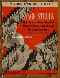 2658 STAGE STRUCK movie sheet music '36 Dick Powell