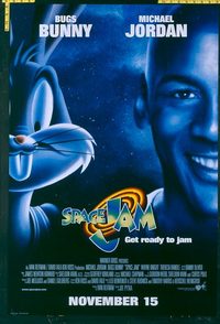 4942 SPACE JAM adv blue style one-sheet movie poster '96 Michael Jordan