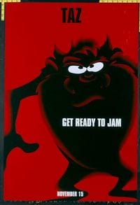 4950 SPACE JAM DS Taz teaser one-sheet movie poster '96 Michael Jordan