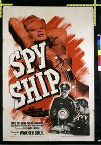 1902 SPY SHIP one-sheet movie poster '42 Craig Stevens, Irene Manning