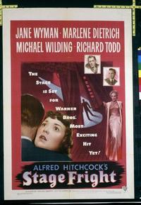 1903 STAGE FRIGHT one-sheet movie poster '50 Hitchcock, Dietrich