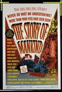 1907 STORY OF MANKIND one-sheet movie poster '57 Ronald Colman, Marx Bros