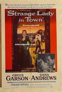1908 STRANGE LADY IN TOWN one-sheet movie poster '55 Greer Garson, Andrews