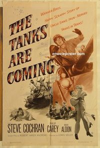 1913 TANKS ARE COMING one-sheet movie poster '51 Sam Fuller, Cochran