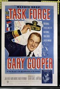 1915 TASK FORCE one-sheet movie poster '49 Gary Cooper in uniform!