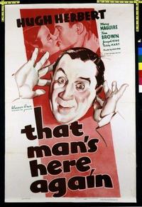 3028 THAT MAN'S HERE AGAIN one-sheet movie poster '37 Hugh Herbert